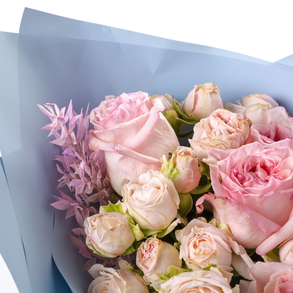 Букет с розой Охара и рускусом